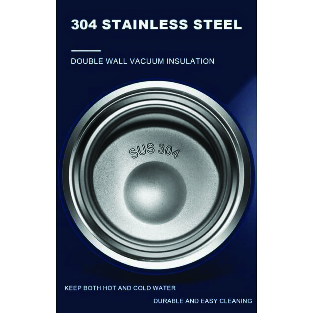 زجاجة ماء ستانلس ستيل من الخشب الحبيبي - 150 مللي - بينك