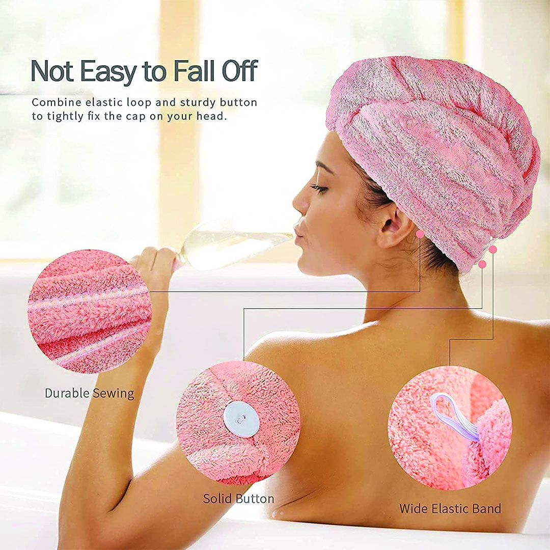 فوطة تنشيف للرأس مايكروفايبر - متعدد الألوان