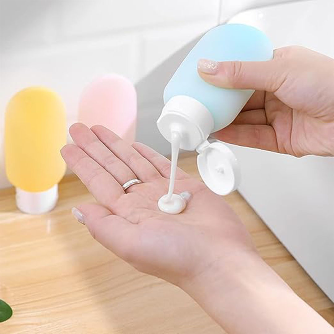 مجموعة زجاجات سفر - 3 قطع - متعددة الألوان