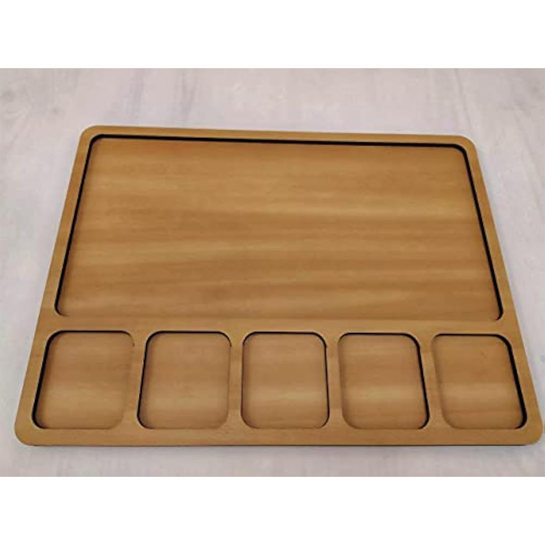 صواني وأطباق مقسمة - بني