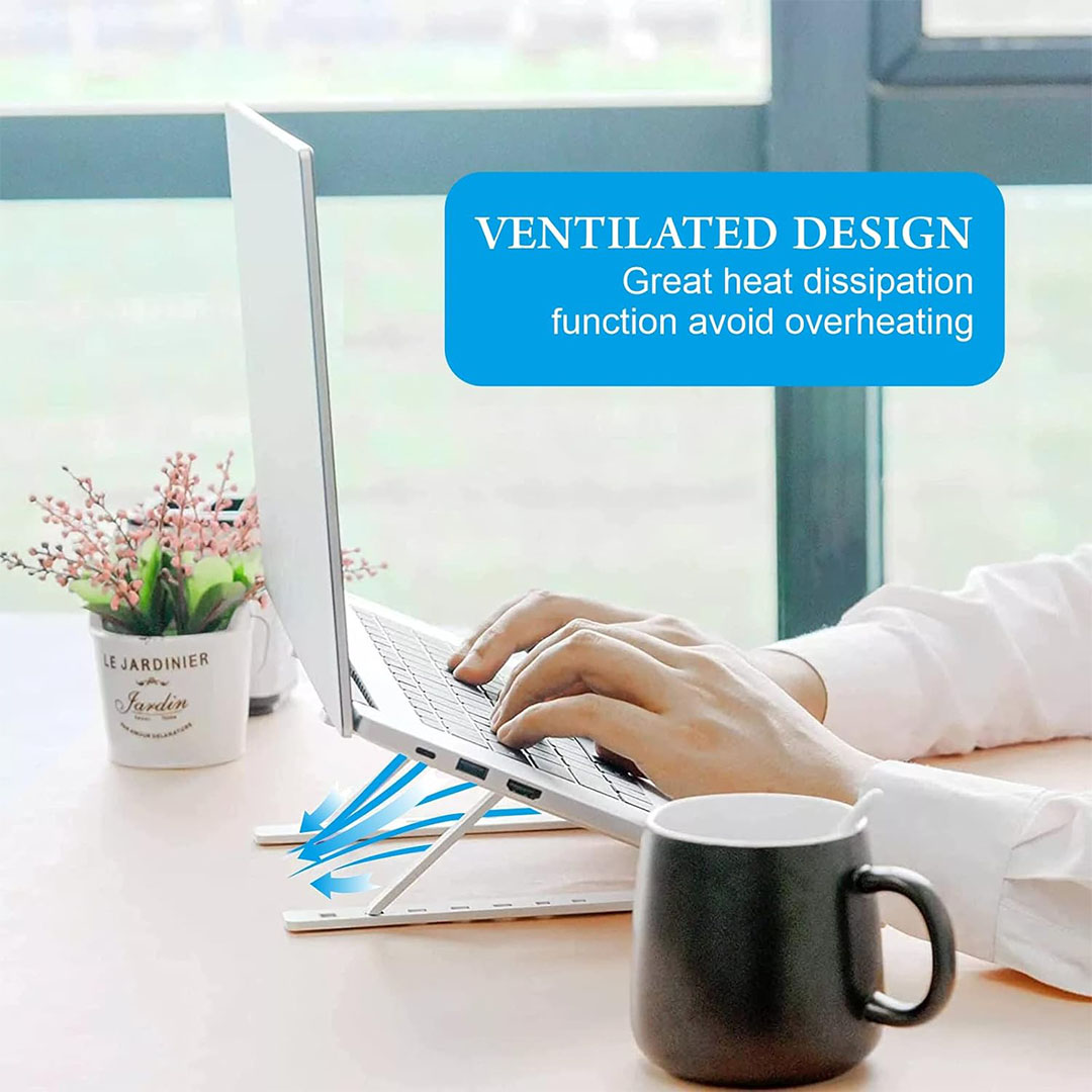 حامل لاب توب قابل للتعديل - فضي