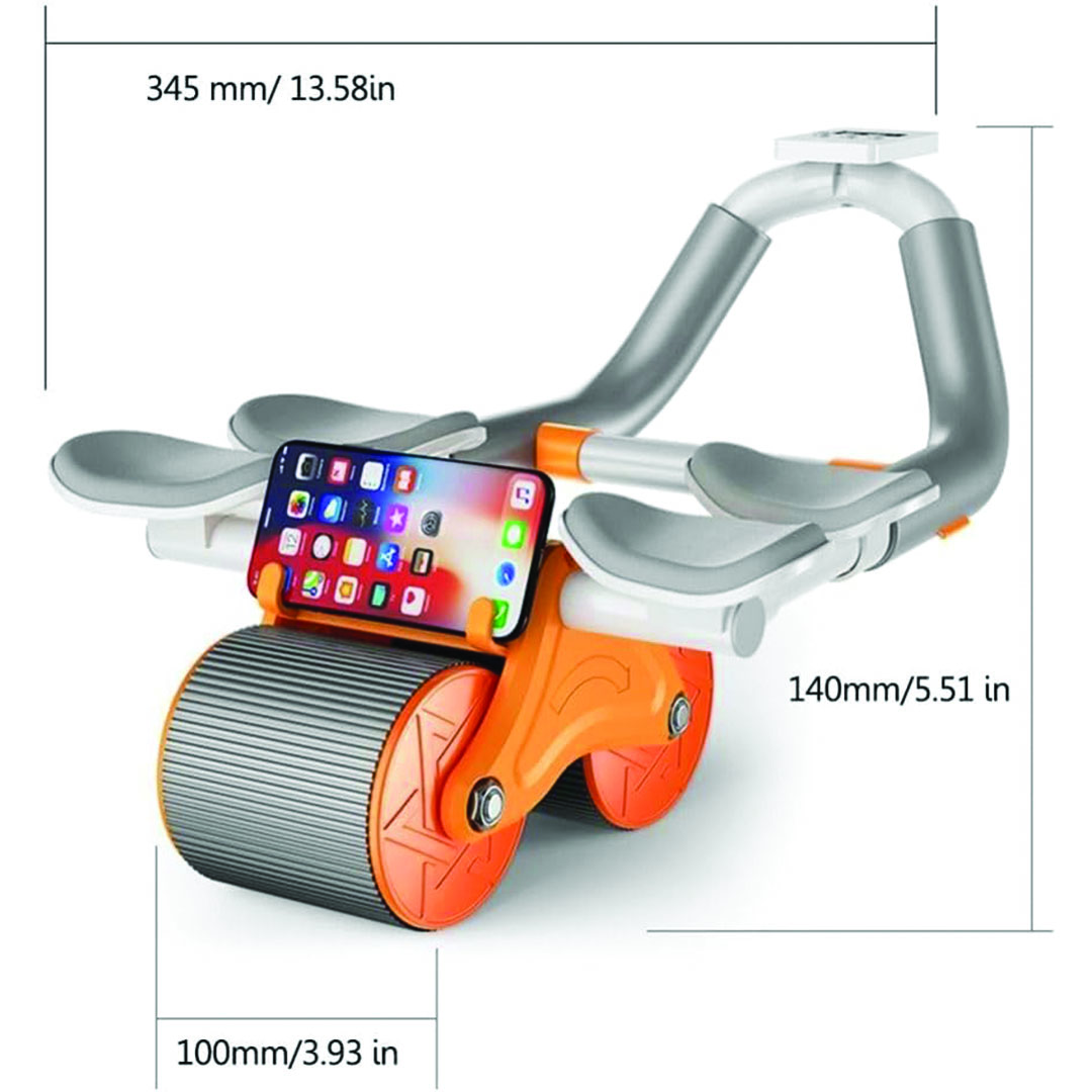 عجلة تدوير لتمارين البطن مزود بدعامة للكوع - متعدد الألوان