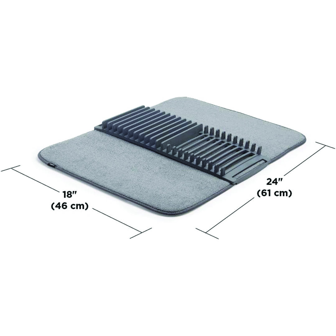 رف تجفيف الأطباق قابل للغسل في الغسالة - رمادي