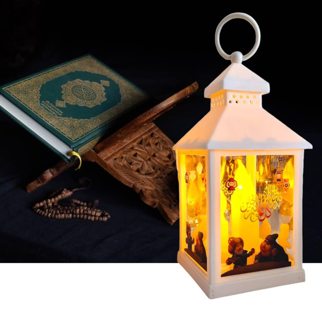 فانوس LED - حجم 25 × 13 سم - 3 شمعه - أبيض