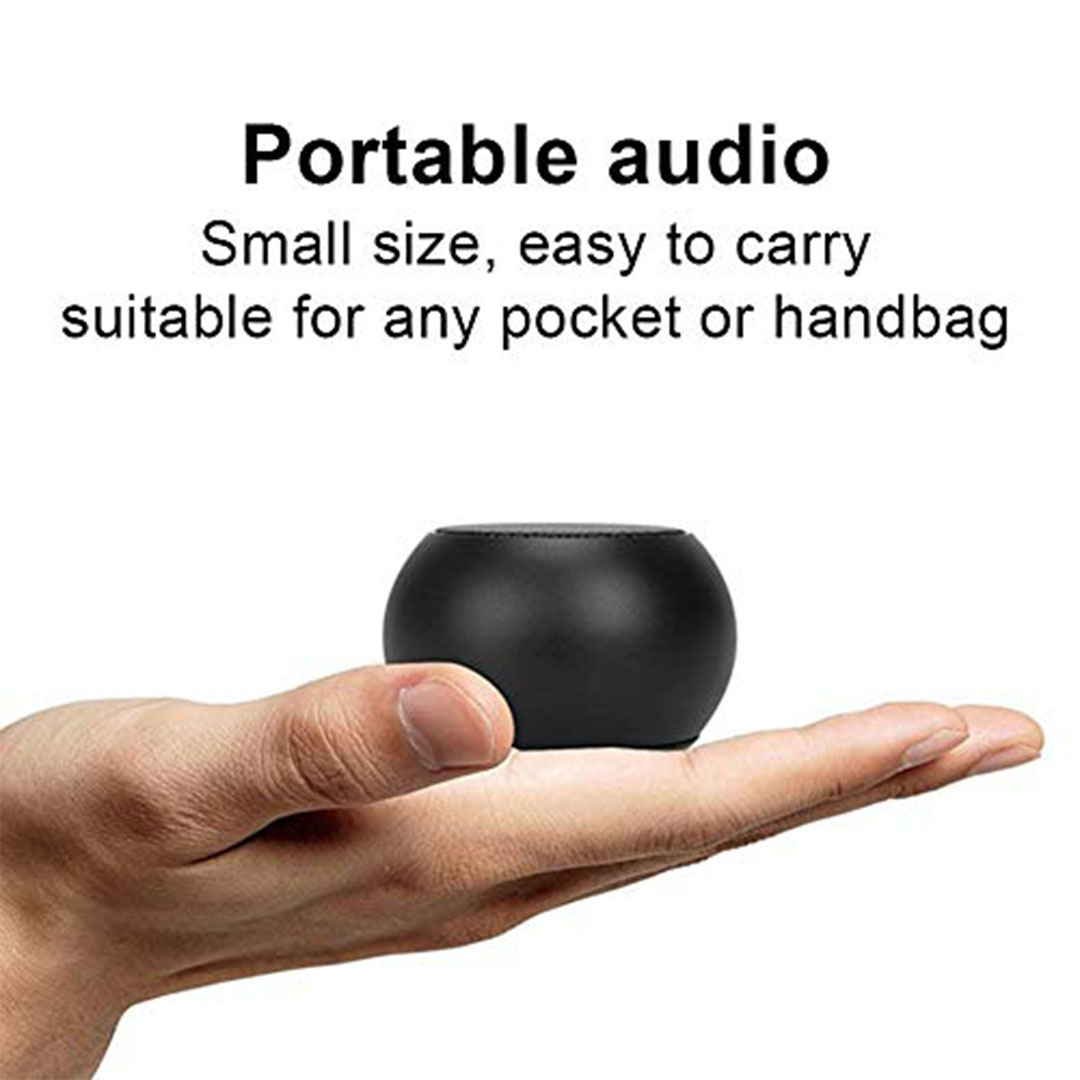 مكبر صوت بلوتوث صغير بصوت محيطي ٣٦٠ درجة - أسود