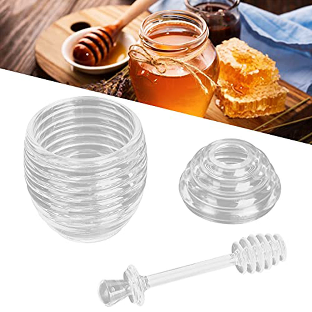 برطمان عسل شفاف مع ملعقة - 265 مل