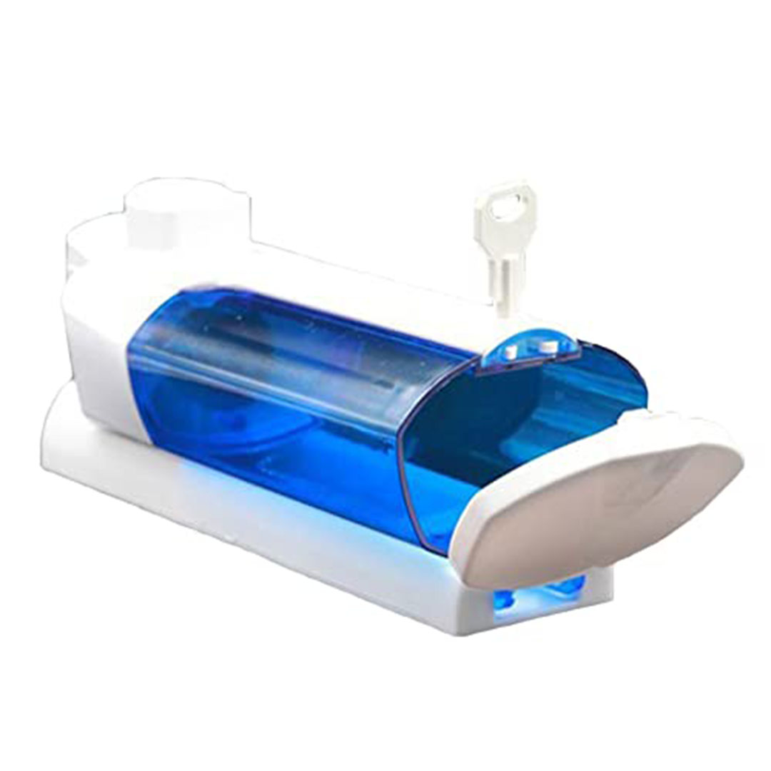 موزع صابون وشامبو مزدوج للتثبيت على الحائط - أبيض