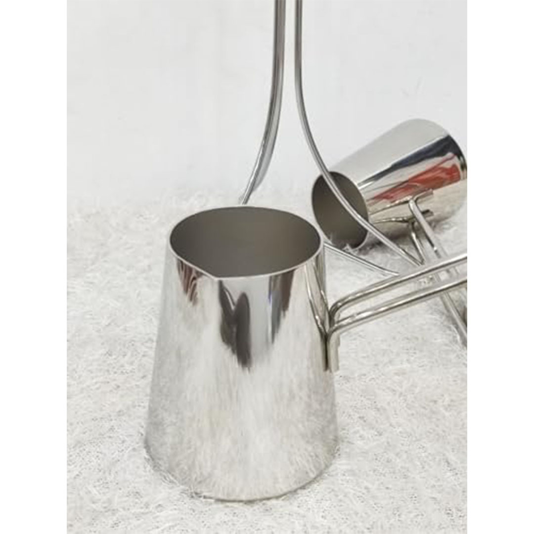 طقم كنكة قهوة تركي استانلس مع حامل - ٣ قطع