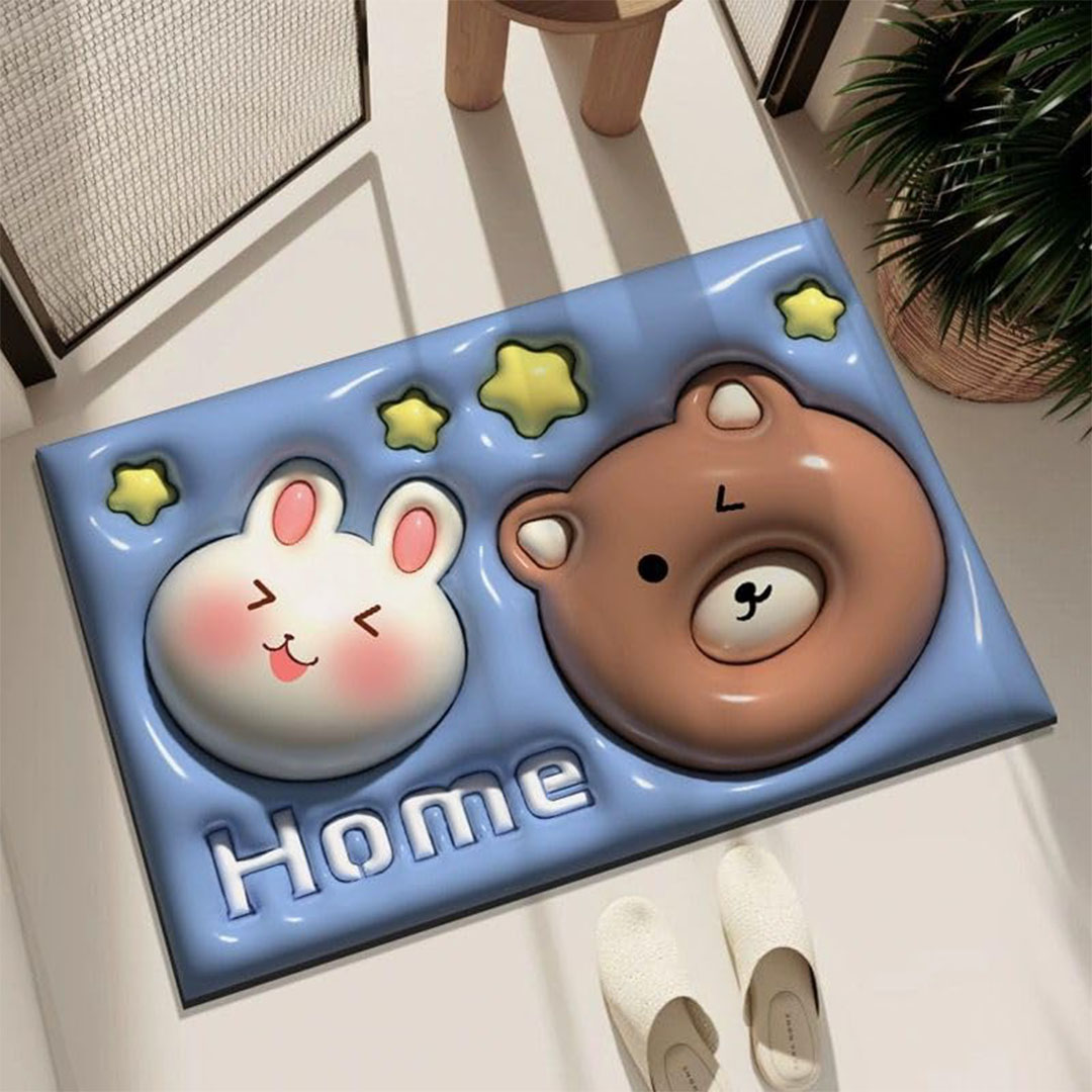 سجادة حمام ثلاثية الأبعاد - شكل دبدوب