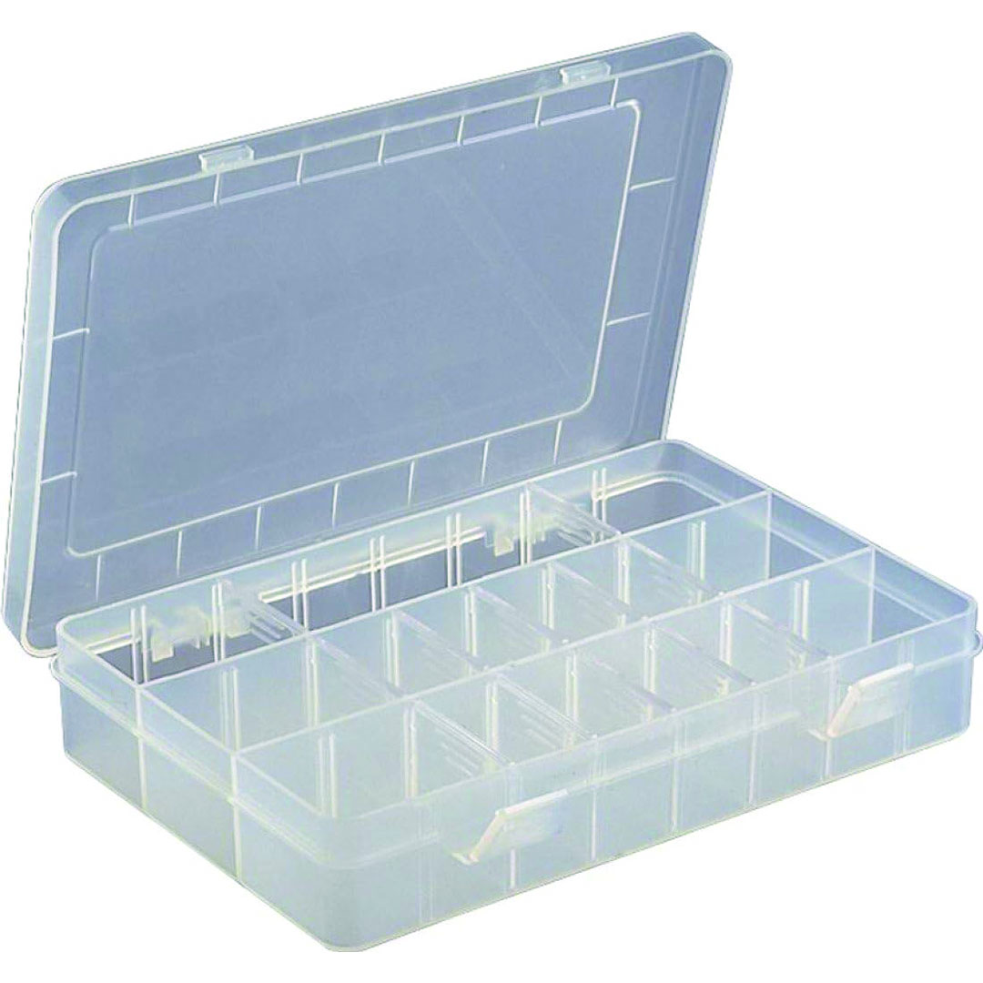 صندوق تخزين للأعمال اليدويه - 15 قسم - شفاف