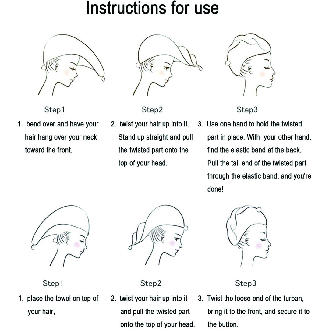 فوطة تنشيف للرأس مايكروفايبر - متعدد الألوان