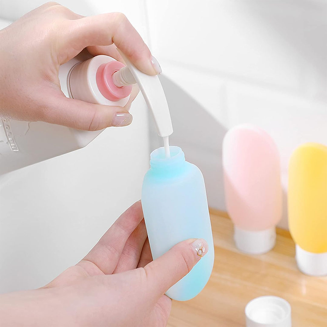 مجموعة زجاجات سفر - 3 قطع - متعددة الألوان