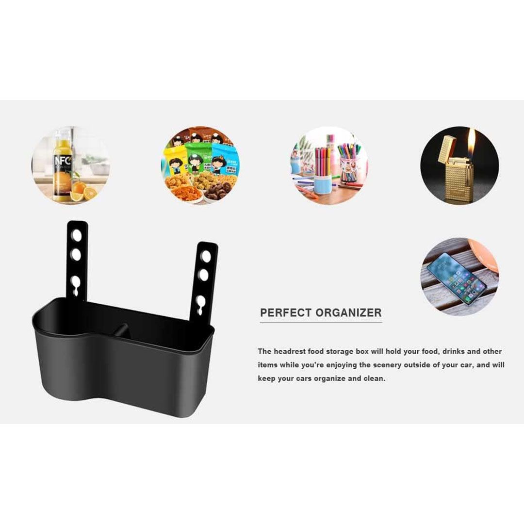 حامل أكواب للتعليق بمسند رأس السيارة - أسود