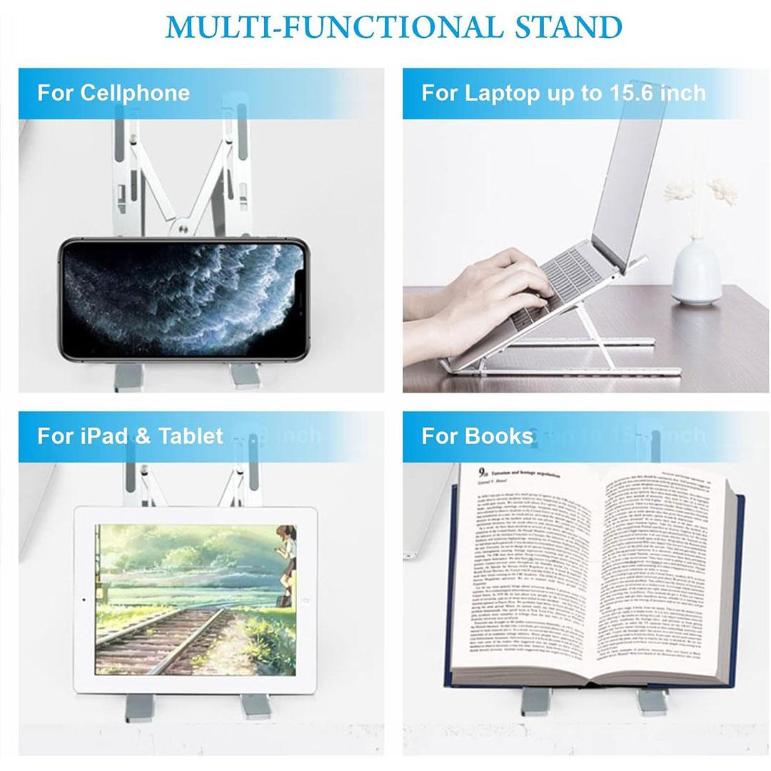 حامل لاب توب قابل للتعديل - فضي