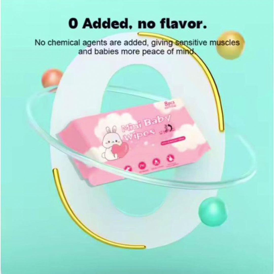 مناديل مبللة ناعمة وصغيرة لتنظيف اليدين - 8 مناديل