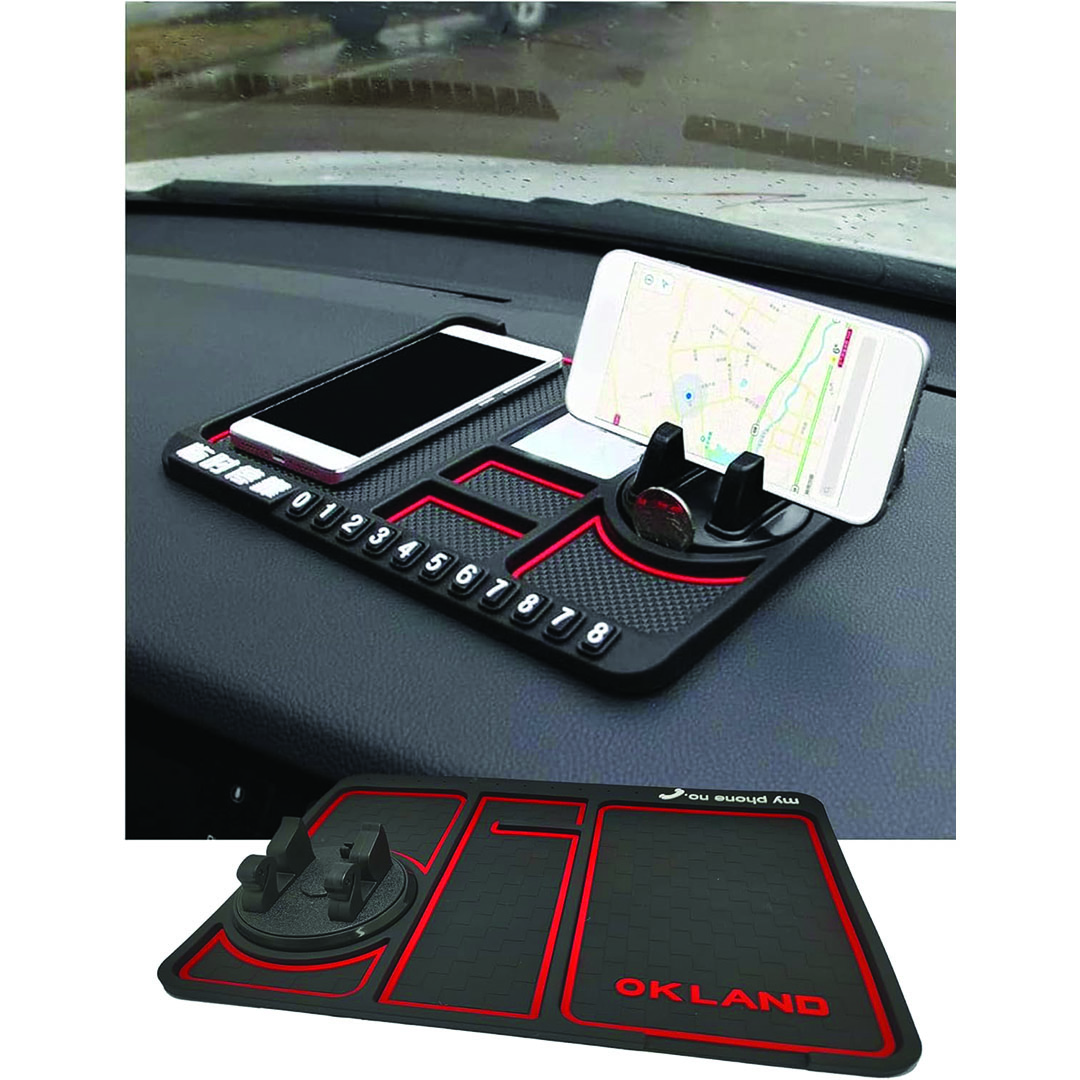 بادة تابلوة سيليكون مضادة للانزلاق للسيارة - أسود