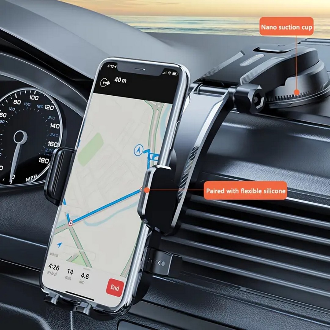 حامل هاتف محمول للسيارة - 360 درجة - أسود