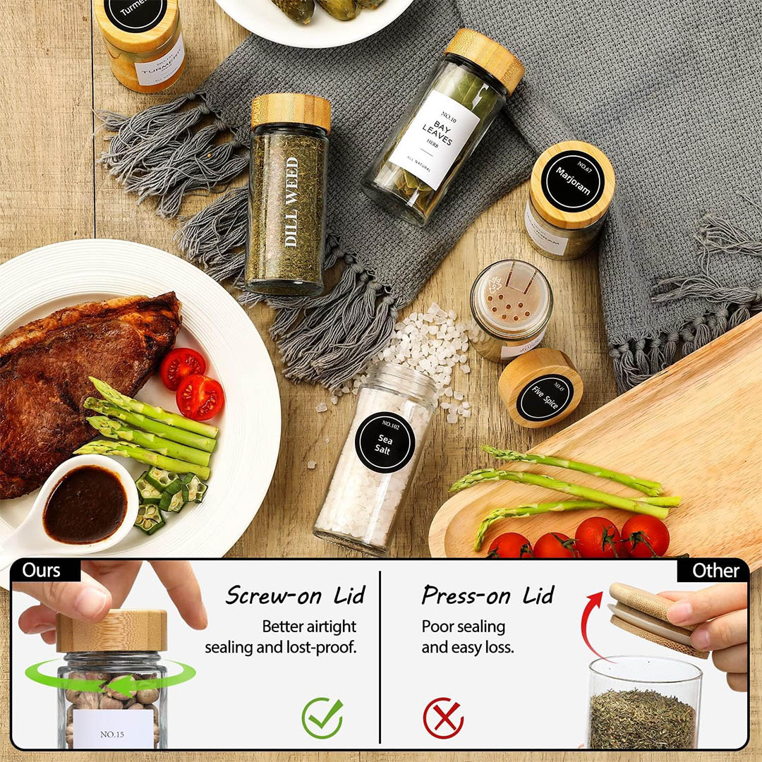 برطمانات توابل زجاج - 24 قطعة