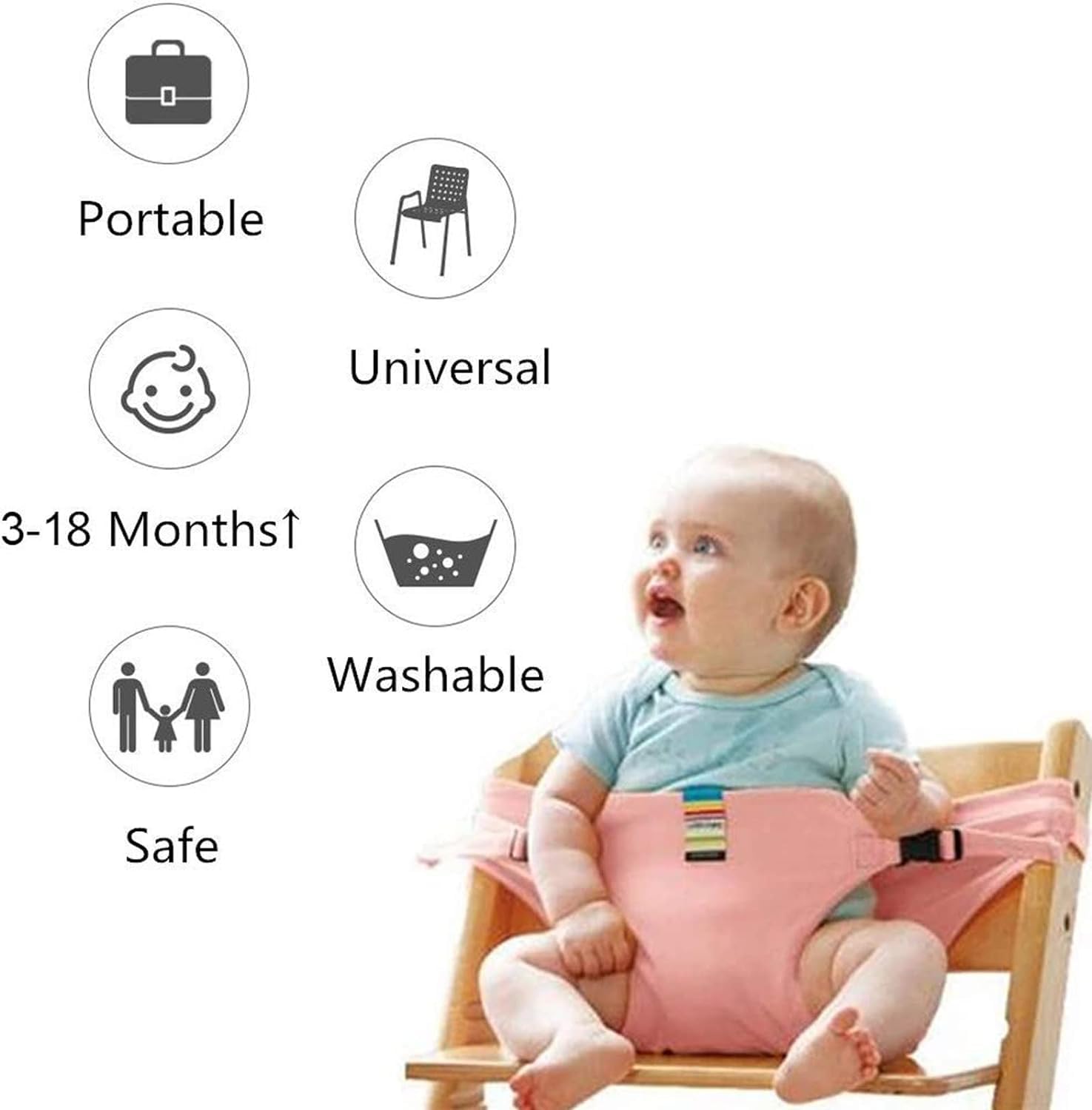 حزام تثبيت الاطفال علي الكرسي - أصفر