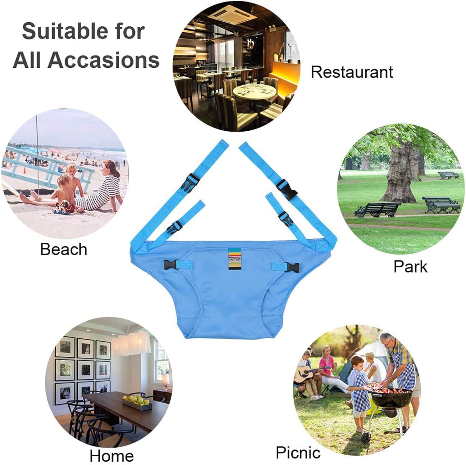 حزام تثبيت الاطفال علي الكرسي - أصفر