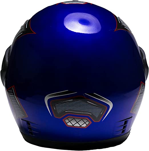 خوذة موتوسيكل مع غطاء رقبة - اسود/ازرق - MC010