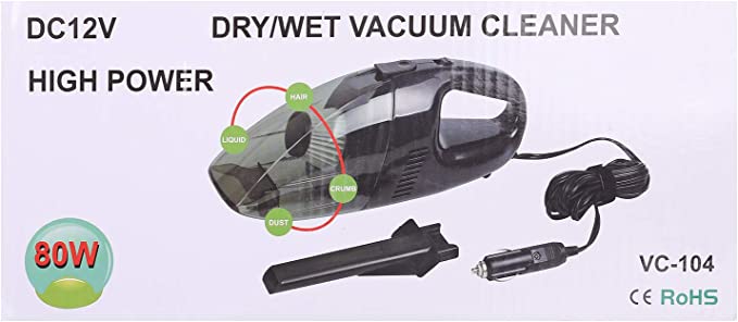 Chargeable Car Vaccum - 80w - Black