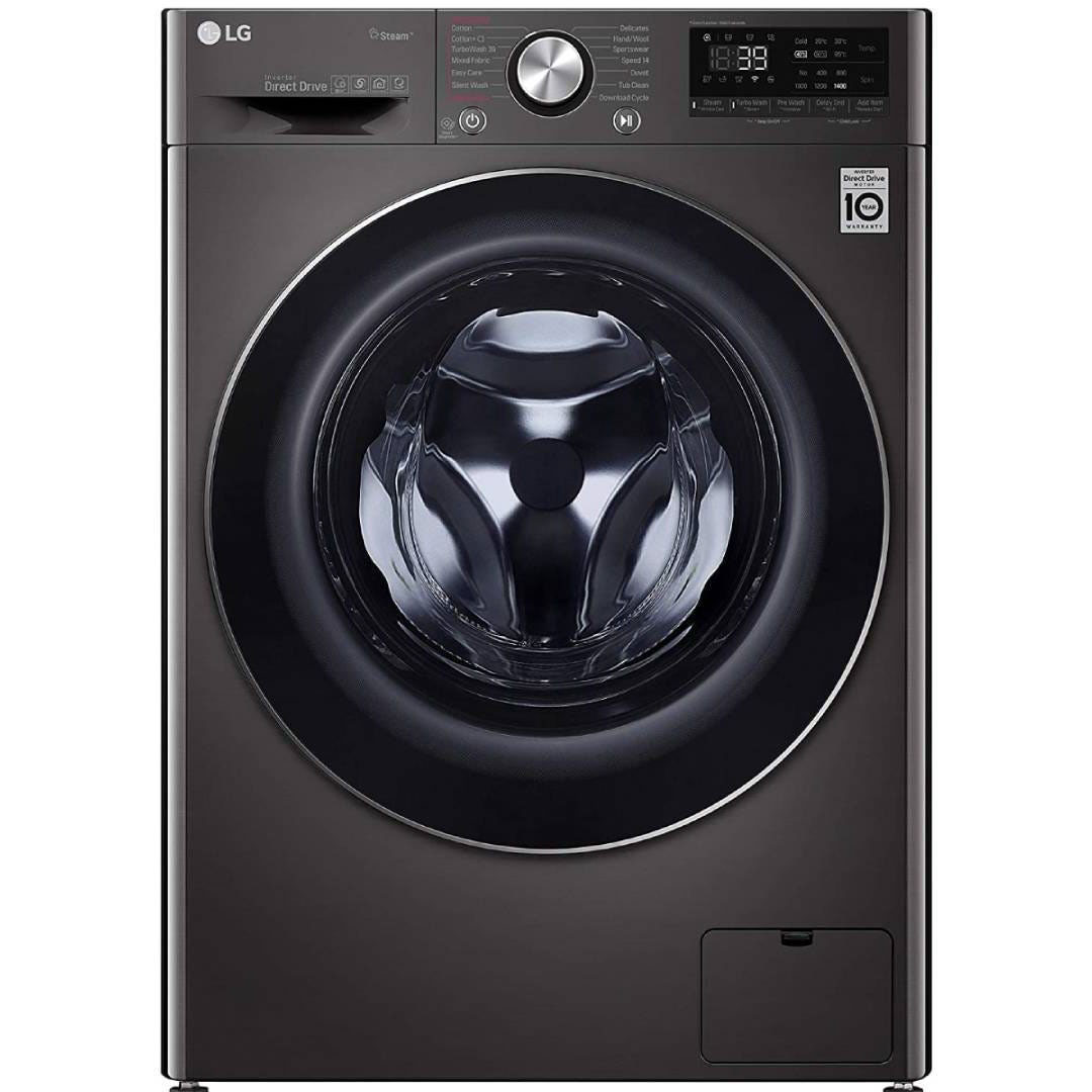 غسالة ملابس بخار بمجفف ال جي - 9 كيلو - F4R5VGG2E - أسود ستيل