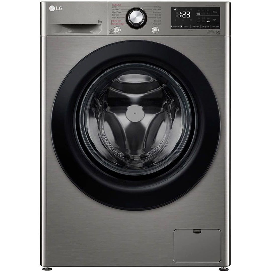 غسالة ملابس اوتوماتيك ال جي تحميل امامي - 8 كجم - فضي - F4R3TYG6P