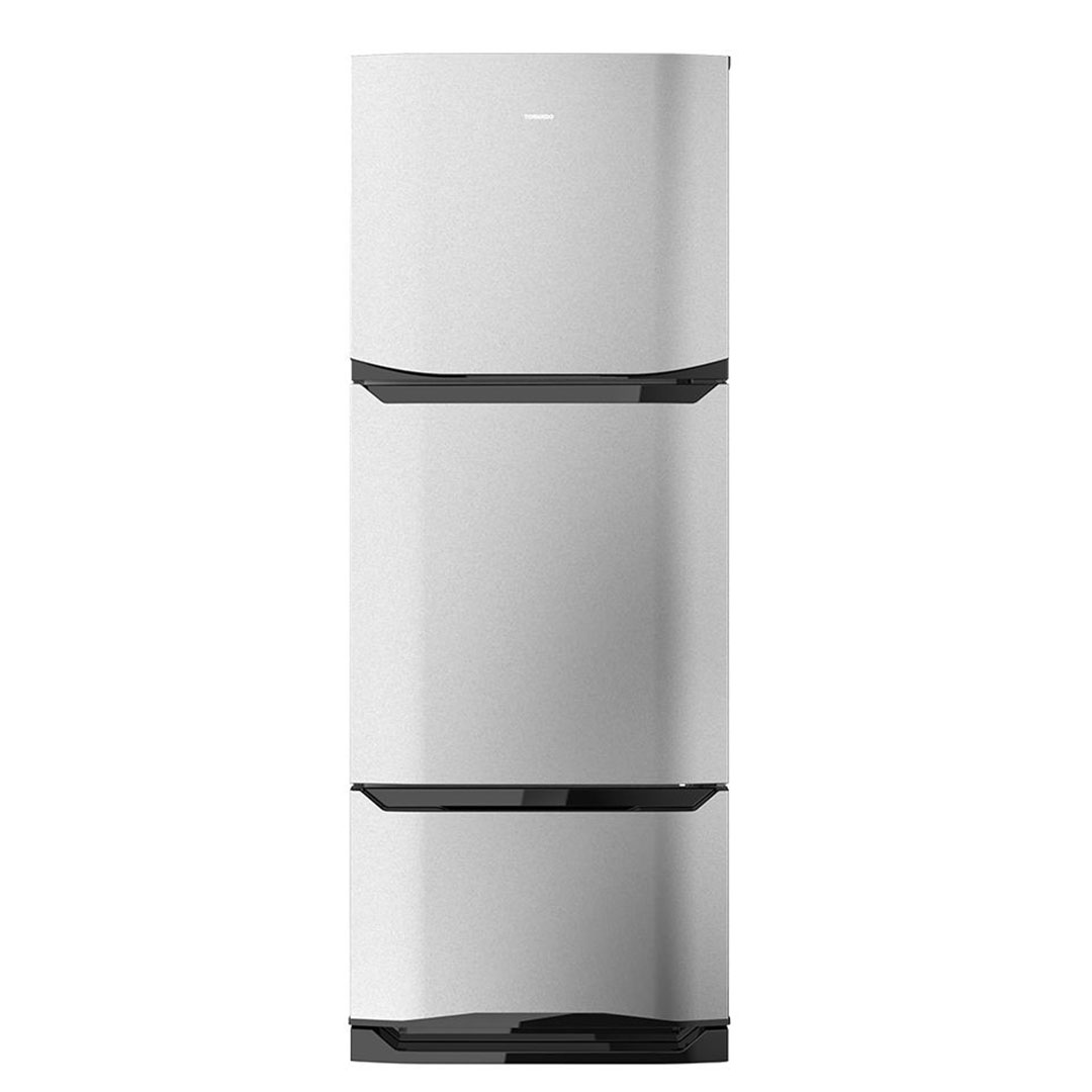 ثلاجة تورنيدو نوفروست - 3 أبواب - 351 لتر - فضي - RF-45FT-SL