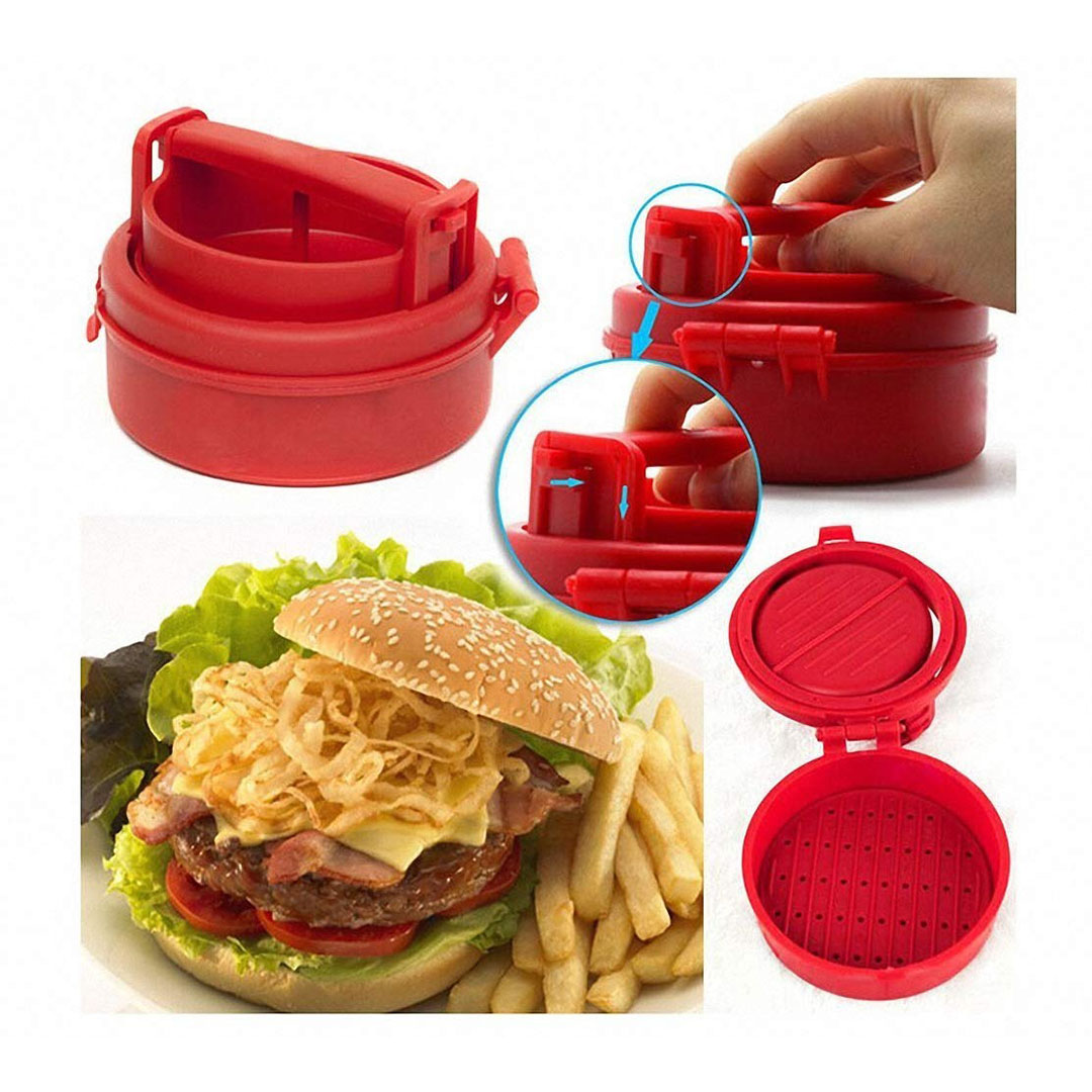 مكبس برجر بلاستيك - أحمر
