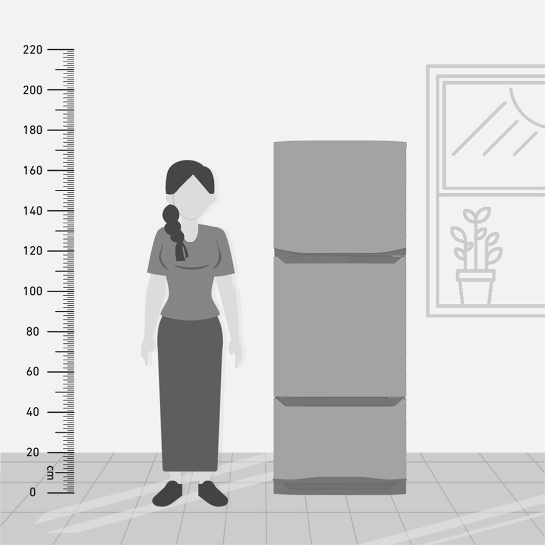 ثلاجة تورنيدو نوفروست - 351 لتر - 3 أبواب - رمادي - RF-45FT-DST