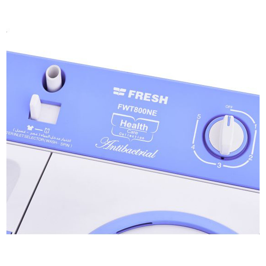 Fresh غسالة نص أوتوماتيك - تحميل علوي - 8 كيلو - أبيض - FWT800NE