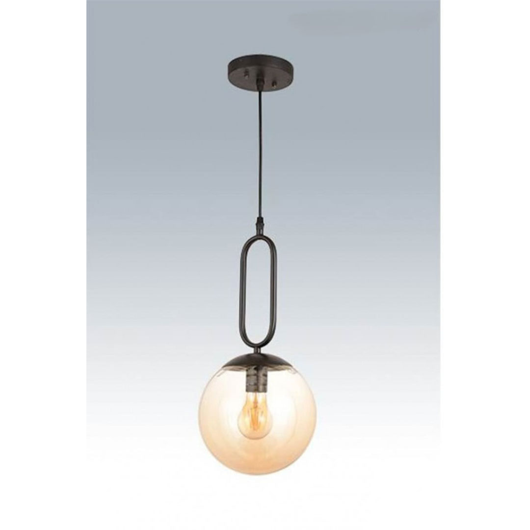 دلاية بيضاوية معدن زجاج عسلي - أسود