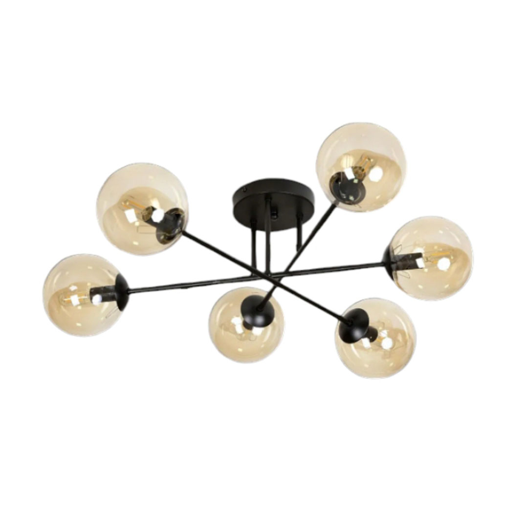 نجفة تاج سداسية - ذهبى/أسود