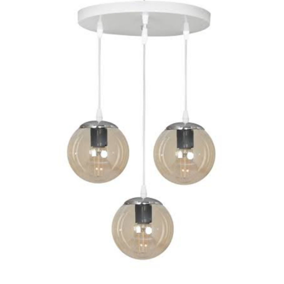 نجفة رولا ثلاثية - فضي/أبيض