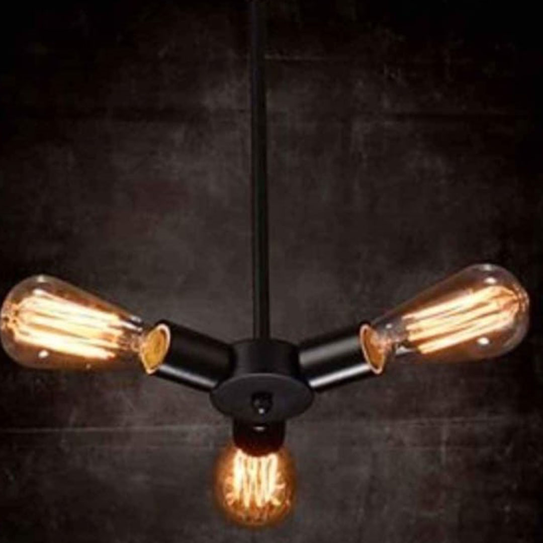 نجفة نجمة ثلاثية - أسود