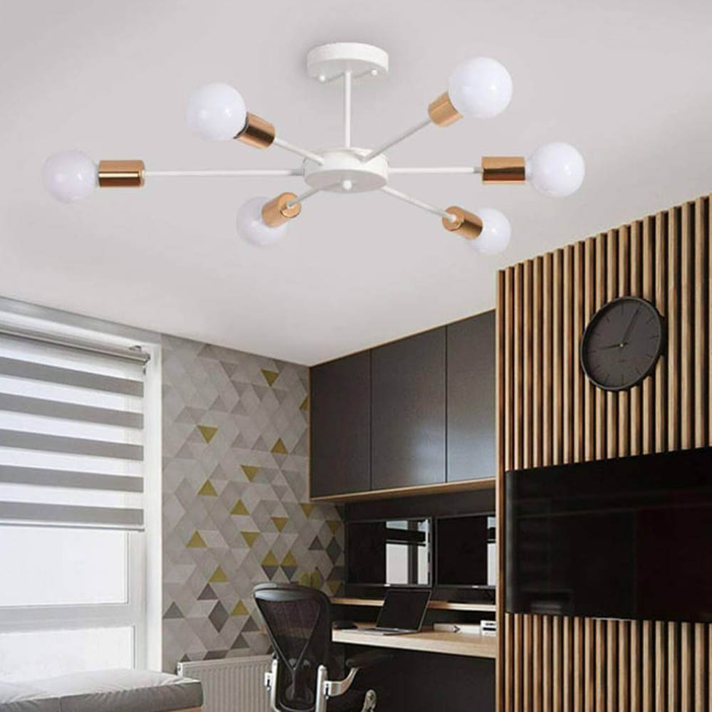 نجفة بيانو سداسية - أبيض/ذهبي