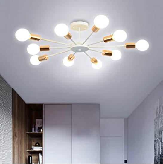 نجفة بيانو عشارية - ذهبى/أبيض