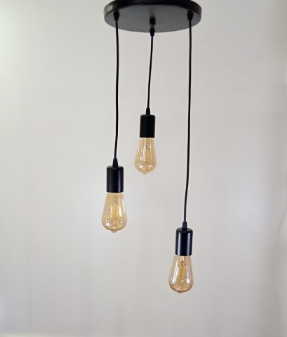 نجفة مودرن ثلاثية - أسود