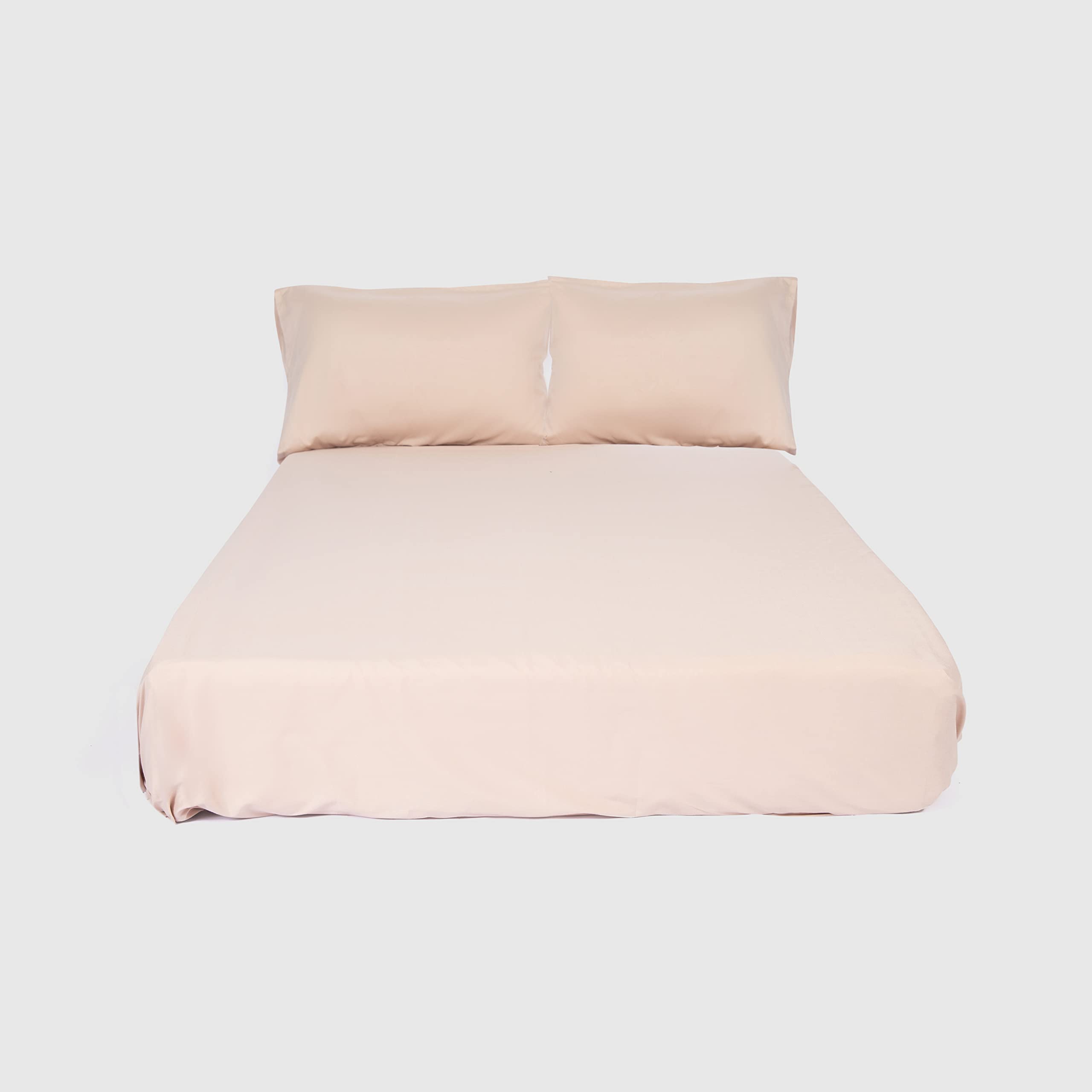 طقم ملاية سرير قطن - 240*260 سم - بيج