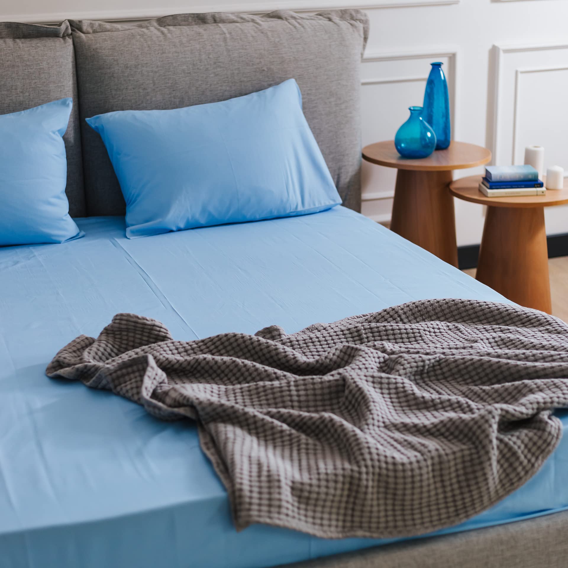 طقم ملاية سرير قطن - 240*260 سم - لبني