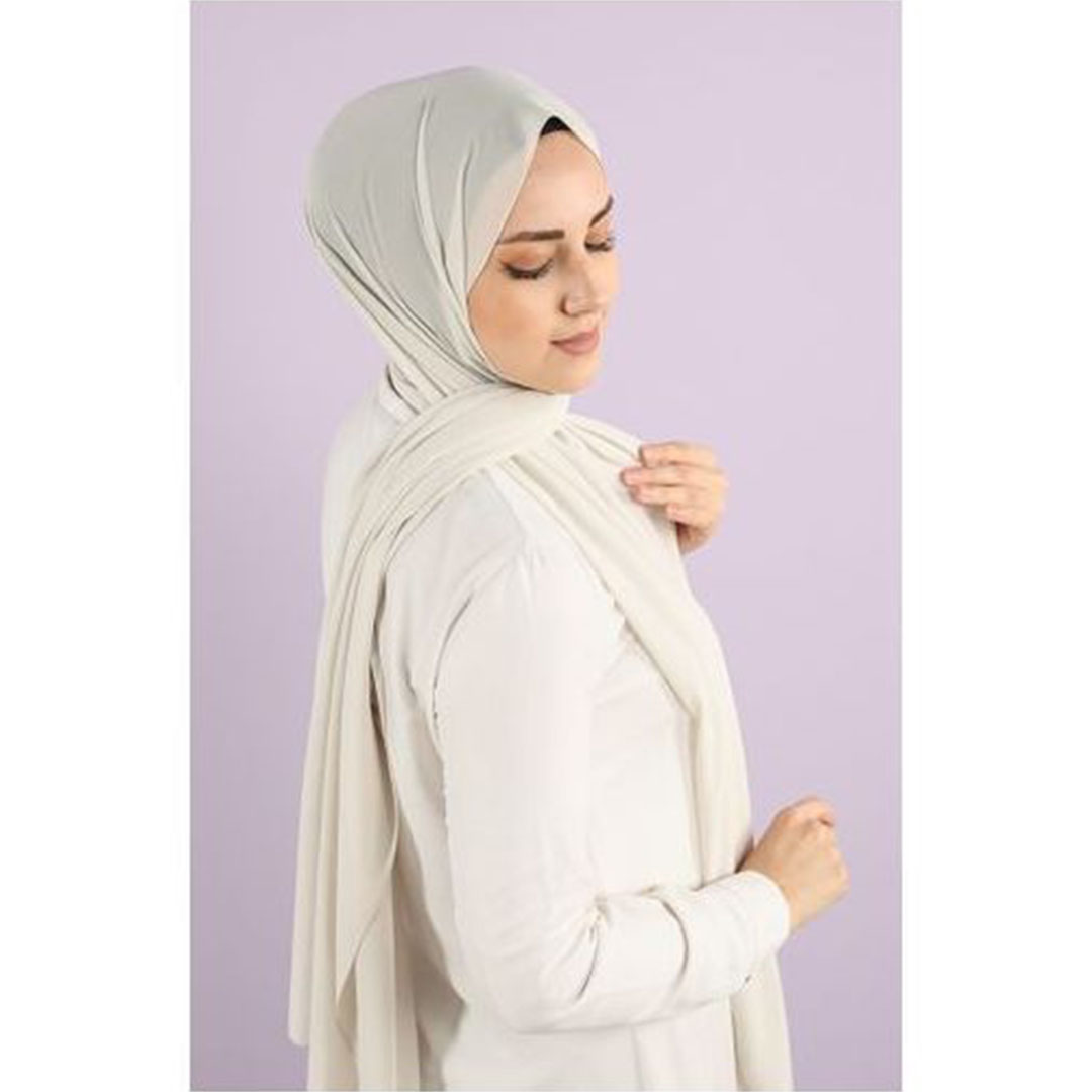 ايشارب شيفون كريب سادة - أوف وايت