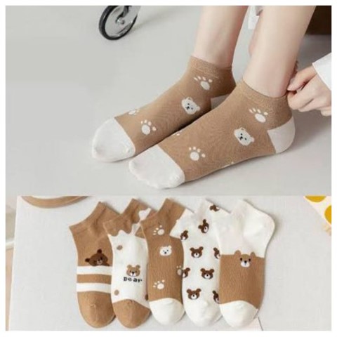 شرابات قصيرة حريمي شكل دب - 6 أزواج