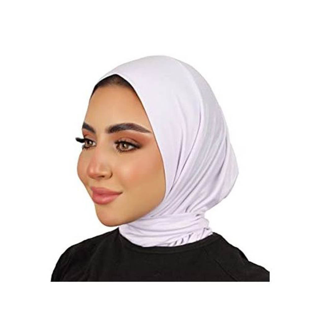 بندانة كويتى قطن ليكرا برباط وكباسين - أبيض