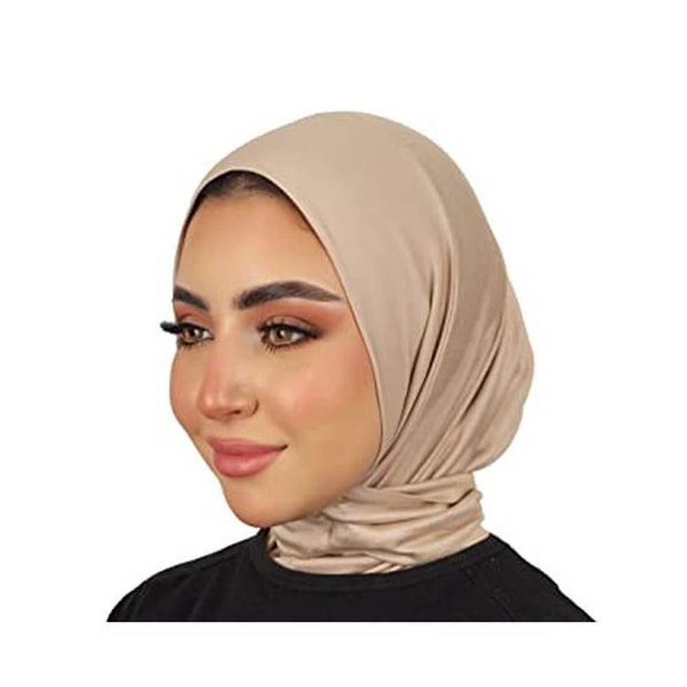 بندانة كويتى قطن ليكرا برباط وكباسين - بيج