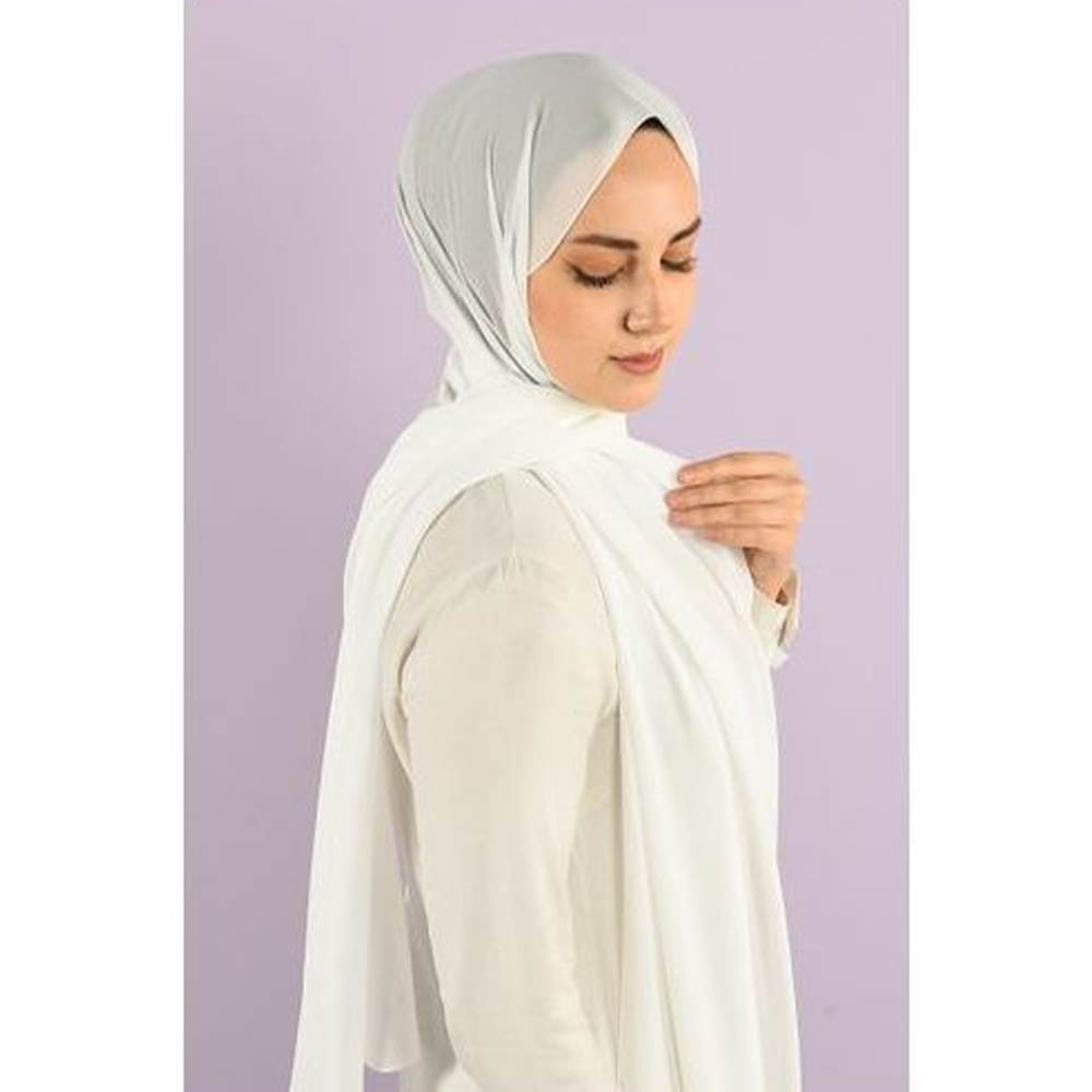 طرحة شيفون كريب سادة - اوف وايت