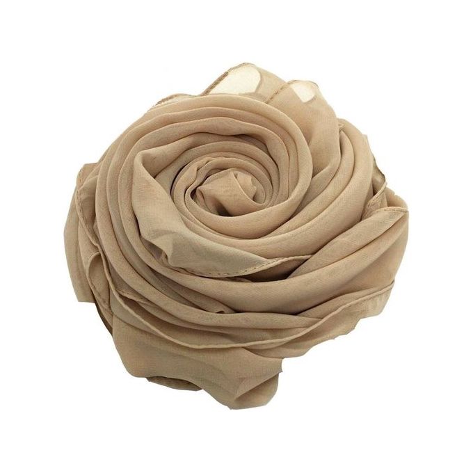 طرحة شيفون كريب سادة - بيج فاتح