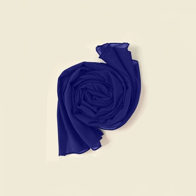 طرحة شيفون كريب سادة - أزرق زهري