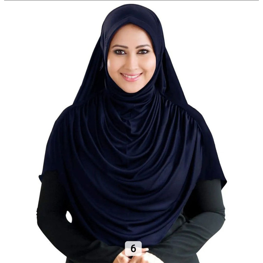 خمار حريمي قطن بخياطه علي الصدر - كحلي