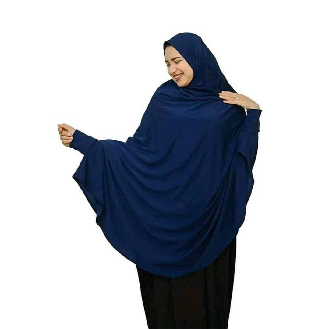 خمار حريمي قطن بكم - كحلي